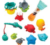 ERYI-- Set Jeu De Bain Splish & Splash - 17 Pièces - Jouet De Bain Multi-Activités - Favorise L'Exploration Sensorielle - Facile À Nettoyer - Jouets De Bain Pour Les Bébés +De 12Mois