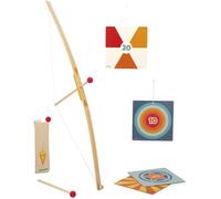 Eryi-- Set Tir À L'arc En Bois - Un Arc Et 3 Flèches, Un Carquois Et 4 Cibles - Jeu De Plein Air Et Sport - Adresse Et Motricité - Certifié Fsc - Dès 5 Ans, J03172