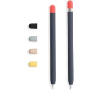 ERYI-- Skin Pour Apple Pencil, Housse De Protection Bleu Nuit Avec 5 Capuchons De Couleur, Compatible Avec Apple Pencil 1Re Et 2Ème Génération