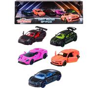 ERYI-- Sl Light Racer Giftpack - Coffret 5 Véhicules - Voitures Miniatures En Métal - Couleurs Néon - Echelle 1/64Ème - 212053179