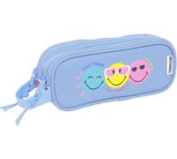 Eryi-Smiley World Joyful - Trousse Double, Tissu Recyclable, Trousse Pour Enfant, Idéale Pour Les Enfants D'âge Scolaire, Confortable Et Polyvalente, Qualité Et Résistance, 21 X 6 X 8 Cm, Bleu