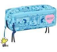Eryi-Snoopy Love - Trousse Triple Petite, Trousse Pour Enfant, Idéale Pour Les Enfants D'âge Scolaire, Confortable Et Polyvalente, Qualité Et Résistance, 22 X 6 X 8,5 Cm, Bleu Clair, M, Décontracté