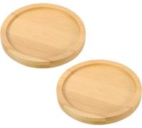 ERYI-Soucoupe En Bois De Bambou, Lot De 2, Diamètre De 3 Pouces, Plateau De Drainage En Bois Rond Pour Plantes Bonsaï Et Pots Succulents Pour La Maison Et Le Balcon