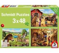 ERYI-Spiele 56519 Mes Chevaux Préférés, 3 Puzzles Pour Enfants De 48 Pièces, Multicolore