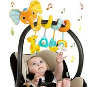 Eryi-Spirale D'activité Bébé Jouets - Spirale Jouet Poussette Bebe Avec Musique, Jouet Eveil Bebe, Jouets Berceau Landau Pour Garçons Et Filles, Naissance Jouet Cadeaux 0 3 6 12 Mois, Éléphants