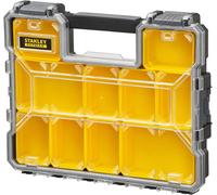 ERYI-Stanley 1-97-519 Rangement Organiser Gamme Fatmax - Etanche - Polycarbonate Incassable - 10 Compartiments Amovibles - Fermoirs Métallique Anticorrosion - Capacité 10 Litres