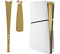 Eryi-Stickers Skin Ps5 Slim Console Partie Centrale Protège La Peau Texturée Stickers Anti - Rayures, Ps5 Slim Digital & Disc Edition (Honeycomb-Or, Ps5 Slim(2023))