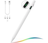 ERYI-Stylet Pour Écran Tactile, Stylet Universel Compatible Avec Ipad/Iphone/Samsung (Nicht-S Pen) Et Autres Smartphones Et Tablettes Ios/Android, Stylet De Tablettes Avec Affichage De Batterie, Blan