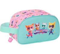 Eryi-Superkitties - Trousse Scolaire Moyenne Avec Poignée, Trousse Pour Enfant, Adaptable Au Chariot, Nettoyage Facile, Confortable Et Polyvalent, Qualité Et Résistance, 26 X 12 X 15 Cm, Rose