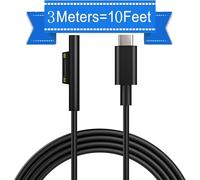 ERYI-Surface Vers Usb C Câble De Charge (Noir 3M), Compatible Avec Microsoft Surface Pro 7/6/5/4/3 Go3/2/1 Laptop4/3/2/1, Nécessite Un Chargeur Usb-C De 45W 15V/3A