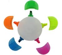 Eryi-Surligneur Multicolore 5 Couleurs En 1 Marqueur Papeterie Forme Fleur Arc-En-Ciel En Forme D'étoile (Rose, Jaune, Bleu, Vert, Orange) Fournitures De Bureau Fournitures Scolaires Flower Shape