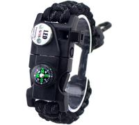 Eryi-Survie De Paracord Bracelet, 7 Core Réglable 20 En 1 Sport Roue Crantée Outdoor Survival Kit De Secours Avec Sos Led Lumière, Boussole, Sifflet, Fire Starter Multi Outil De Sauvetage