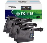 ERYI-Tk1115 Cartouches De Toner Compatible Kyocera Tk-1115 Tk 1115 Noir Pour Kyocera Ecosys Fs-1041 Fs-1220Mfp Fs-1320Mfp Fs1041 Fs1220Mfp Fs1320Mfp (3 Noir)