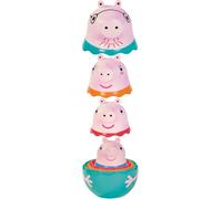 ERYI-Tomy E73526 Famille Peppa Gigognes, Jouet Bain Bébé Poupées Russes Famille Peppa Pig, Papa, Maman, Peppa Et George, 18 Mois Et Plus, Jouet Plage Et Piscine Facile À Nettoyer