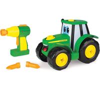 ERYI-Tomy - Jeu De Construction Enfant,Je Construis Mon Johnny De John Deere 46655, Jeu D'Assemblage, Jouet Éducatif, Premier Âge, Tournevis Électronique, Tracteur Bébé Vert Et Jaune, Dès 18 Mois+