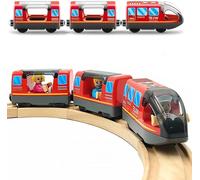 ERYI-Train À Piles Pour Chemin De Fer En Bois - Jouet Haute Vitesse Pour Les Tout-Petits De 3, 4, 5 Ans - Attelage Magnétique