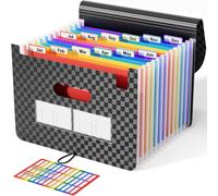 Eryi-Trieur À Soufflets Classeur Rangement 13 Compartiments Avec Couvercle A4 Chemise Papier Administratif, Documents Organiseur De Fichier Accordéon Extensible Avec Fermeture À L'elastique