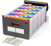 Eryi-Trieur À Soufflets Classeur Rangement 26 Compartiments Avec Couvercle A4 Chemise Papier Administratif, Documents Organiseur De Fichier Accordéon Extensible Avec Fermeture À L'elastique