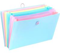 Eryi-- Trieur Extensible 8 Compartiments Pour Documents A4 Rainbow Pastel - Bleu