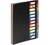 Eryi-Trieur Vertical Rainbow 12 Compartiments À Soufflet En Polypro 5/10, Noir Intérieur Multicolore