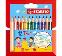 Eryi-Trio Court - Crayon De Couleur - Étui Carton X 12 Mini Crayons De Coloriage Triangulaires