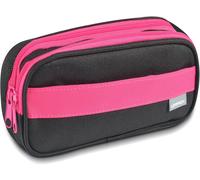 Eryi-Trousse À Crayons À 3 Compartiments, Pencil Bag,Beautiful Pencil Case, Large Capacity Canvas Zipper Pencil Case,Large Capacity Multifunctional Pencil Case (Rose)