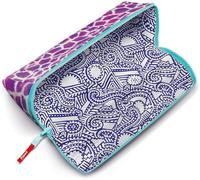 Eryi-- Trousse Scolaire Ouverture Xxl - Trousse Personnalisable Réversible, Avec 1 Côté A Colorier - Grande Ouverture Pratique - Trousse Triangulaire 22 X 6cm - Trousse Velours Violet