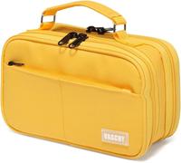 Eryi-Trousse Scolaire, Sac À Crayons Grande Capacité Pochette Avec 2 Compartiments Principal Pour Collège, Travail, Bureau Stylo Organisateur Titulaire Approvisionnement Jaune