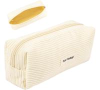 Eryi-Trousse Scolaire Trousse Ecole Trousse Beige Etui À Crayons Junior En Velours Côtelé Sac De Rangement Portable Trousse Simple Grande Trousse Scolaire Convient Pour Les Adolescents