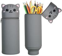 Eryi-Trousse Silicone Animaux,Trousse Kawaii,Trousse Pot A Crayon Rétractable,Trousse Chan,Trousse Ecole 2 En 1 En Silicone Souple Kawaii,Il Est Utilisé Pour Le Stockage,Couleur/C