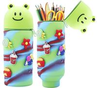 Eryi-Trousse Silicone Animaux,Trousse Kawaii,Trousse Pot A Crayon Rétractable,Trousse Grenouille,Trousse Ecole 2 En 1 En Silicone Souple Kawaii,Il Est Utilisé Pour Le Stockage,Couleur/C