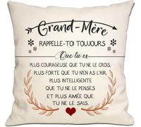 ERYI-Tu Es Plus Courageuse Que Tu Ne Le Crois Housses De Coussin Pour Grand-Mère Cadeau D'Inspiration Pour Mamie Anniversaire Fête Des Mères Cadeau De Noël(Chère Grand-Mère-1)