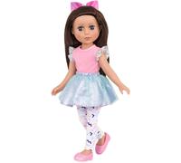ERYI-\U2013 14-Inch Fashion Doll \U2013 Brown Hair & Purple-Blue Eyes \U2013 Poseable Arms & Legs \U2013 Ruffle Outfit & Hair Bow \U2013 3 Years + Jouet\U2013 Candice, Coloré