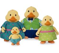 ERYI-\U2013 Famille Canard Quickquack \U2013 Comprend 5 Pièces : 4 Figurines Animales Miniatures Et Un Livre (Conte "Round-The-Pond Boat Tours" En Anglais) - Dès 3 Ans