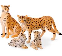 Eryi-\U2013 Famille De Guépards \U2013 Jouets Figurines De Guépard Pour Enfants De 3 Ans Et Plus (4 Pieces)