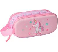 Eryi-Unicorn 3d - Trousse Double 3d, Trousse Pour Enfant, Idéale Pour Les Enfants D'âge Scolaire, Confortable Et Polyvalente, Qualité Et Résistance, 21 X 6 X 8 Cm, Rose Clair, M, Décontracté