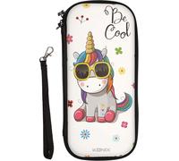 Eryi-Unik Housse Étui De Protection Et Transport Pour Console Nintendo Switch - Rangement 8 Jeux - Motif Be Cool Licorne