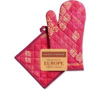ERYI-Versailles Lot De Gants De Cuisine Et Maniques Pour Barbecue, Cuisine, Pâtisserie, Grill, Micro-Ondes, Barbecue, Thanksgiving, Noël (19 Cm X 33 Cm Et 20 Cm X 20 Cm)