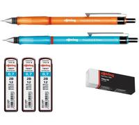 Eryi-Visuclick Lot De Porte-Mines Recharges 0,7 Mm Mine 2b Corps Orange Et Bleu Vif