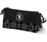 Eryi-Wednesday Mercredi Chains-Trousse Triple, Noir, 23 X 11 Cm