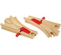 ERYI-World - 33344 - Aiguillages Mécaniques 144 Mm - Accessoire Pour Circuit De Train En Bois - Action De Jeu Sans Pile - Jouet Pour Garçons Et Filles Dès 3 Ans