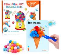 Eryi-Y-Plus Ensemble De Bricolage Enfant Avec Pompons - Kit Créatif Pour Le Développement De La Coordination Et L'activité Manuelle Des Enfants, Pour Des Heures D'amusement - Alimentation