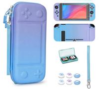 Eryi-Younik Switch Étui Pour Switch 2017 Modèle, Kit D'accessoires Switch 14 En 1 Avec Étui Switch, Accessoires De Protection Pour Console Switch Et J-Con (Bleu Et Violet, Modèle De Bouton)