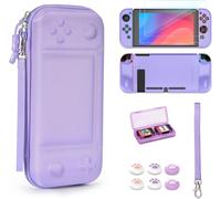 Eryi-Younik Switch Étui Pour Switch 2017 Modèle, Kit D'accessoires Switch 14 En 1 Avec Mallette De Transport Switch, Accessoires De Protection Pour Console Switch Et J-Con (Violet, Modèle De Bouton)
