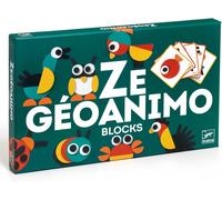 ERYI-Ze Géoanimo Jeu Construction Animaux, Dès 3 Ans - Reproduire Un Animal À Partir D'Un Modèle ! 30 Pièces En Bois, 20 Cartes Modèle, 3 Difficultés - Développe Créativité & Concentration