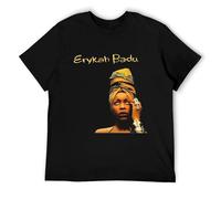 Erykah Badu Singer Black T-Shirt Cotton Unisex Tee BlackLarge