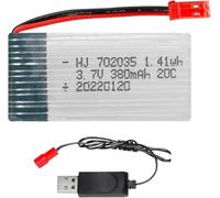 ERYNK Batterie d'avion RC 3,7 V 380 mAh 702035 25C pour quadricoptère radiocommandé, Hubsan X4 H107, H107C, H107L, X11 X11C, HS170, HS170C, F180C, HS170G, TOZO Q2020 E016H E000 Drones 16F. Batterie