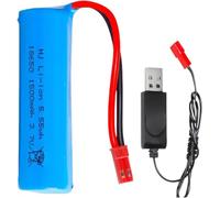 ERYNK Batterie Li-ion rechargeable 3,7 V 1500 mAh avec câble de charge USB et articulation JST pour Huina 1552 1553 1554 1555 1556 1557 1558 RC Construction Trucks