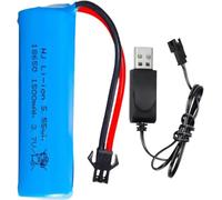 ERYNK Batterie Li-ion rechargeable SM-2P 3,7 V 1500 mAh pour voiture RC Stunt Car RC Double face Voiture RC Boat Tumbling Amphibious RC Car C63 E35 DE38 DE40 et USB