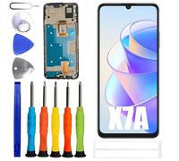 ERYNK Écran LCD pour Honor X7A RKY-LX1, RKY-LX2, RKY-LX3 [avec cadre] [avec empreintes digitales] [6,75 pouces] Écran tactile LCD numériseur avec jeu d'outils